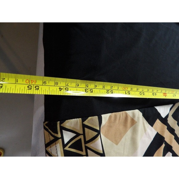 R& M Richards Dress 14W Black Maxi Sleeveless Geometric Beachy Boho Summer Vacay - Picture 6 of 13